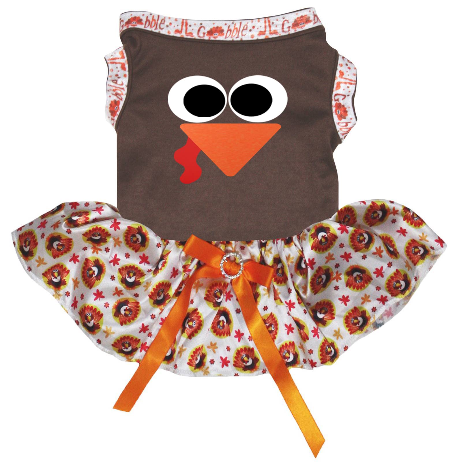 Robe pour chien bicolore marron blanc Turkey Face taille XS au design léger