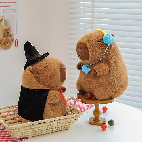 Miniatura 4 de Ditucu Lindo peluche Capybara con auriculares de 13 pulgadas súper suave Capibara de peluche, juguetes de peluche, regalos para abrazar para niños,