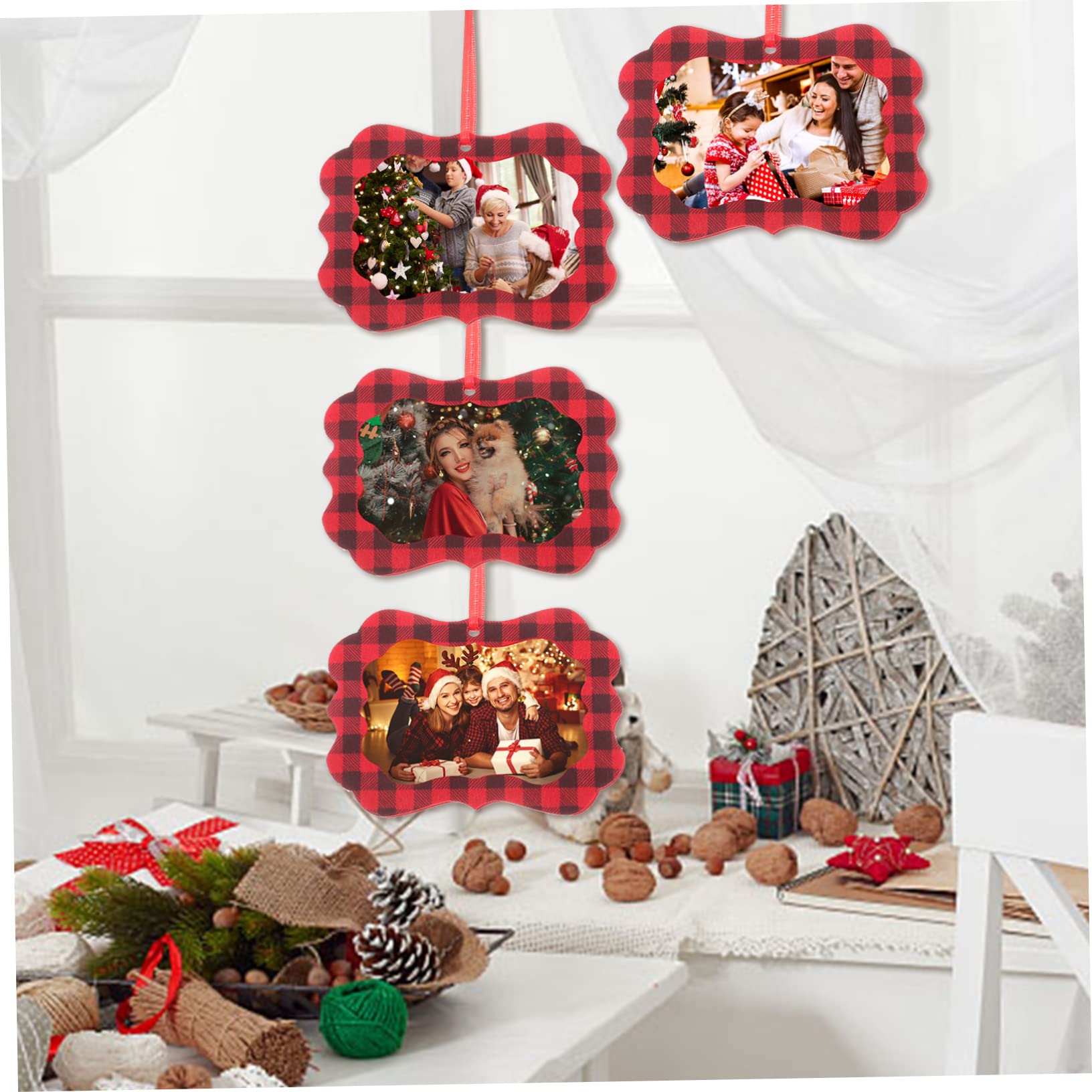 ABOOFAN 3 Juegos De Adornos Colgantes De Fieltro Para Árbol De Navidad Decoración Navideña Marco De Fotos Accesorio 12 Piezas X 3