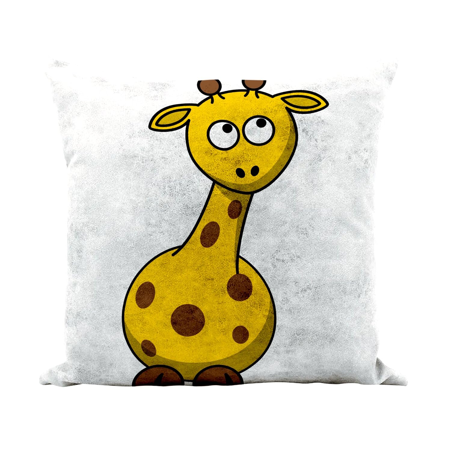 Coussin similicuir blanc girafe dessin mignon pour décoration animaux