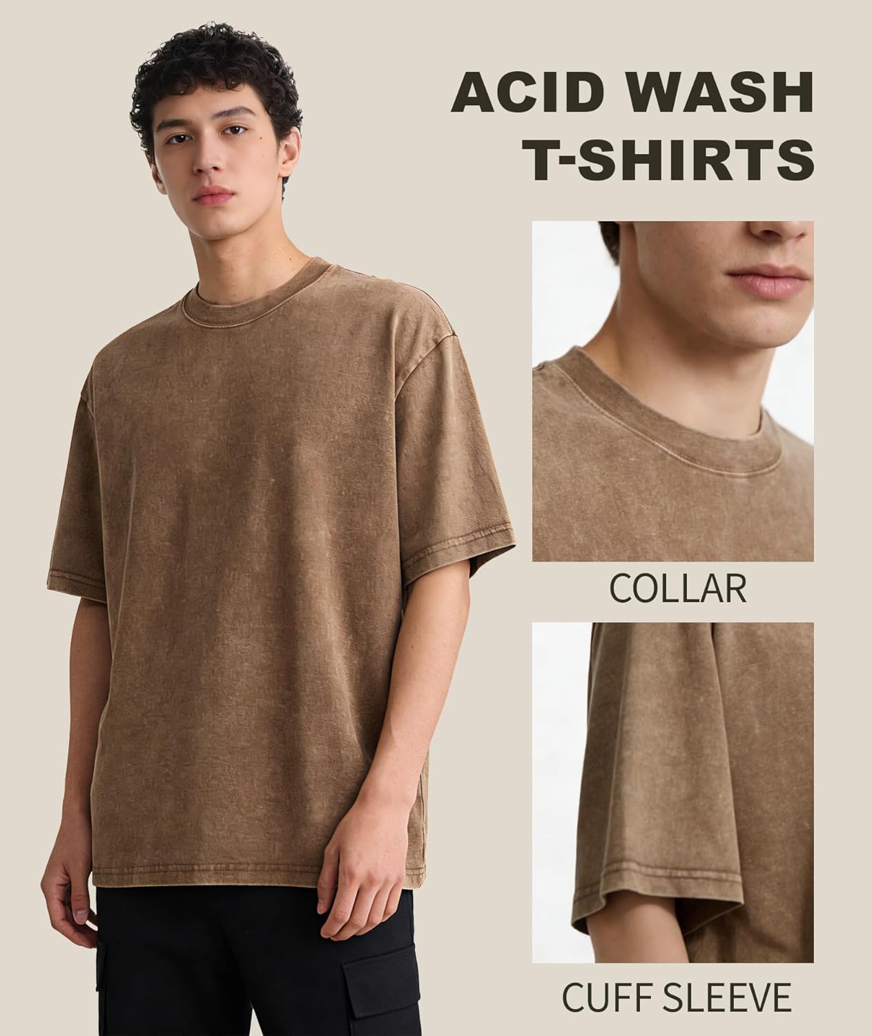 ZITY Mens Oversized Cotton T Shirts Vintage Washed Loose Fit Tshirts for Men Short Sleeve Tees Streetwear Baggy Tops - Image 4