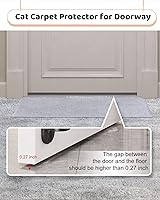Vista 3 de Protector de alfombra de gato de 8.2 pies para puerta, protector de alfombra debajo de la puerta evita que las alfombras se rayen en la puerta