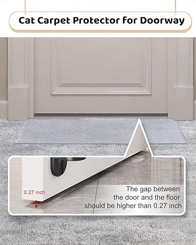 Miniatura 3 de Protector de alfombra de gato de 8.2 pies para puerta, protector de alfombra debajo de la puerta evita que las alfombras se rayen en la puerta