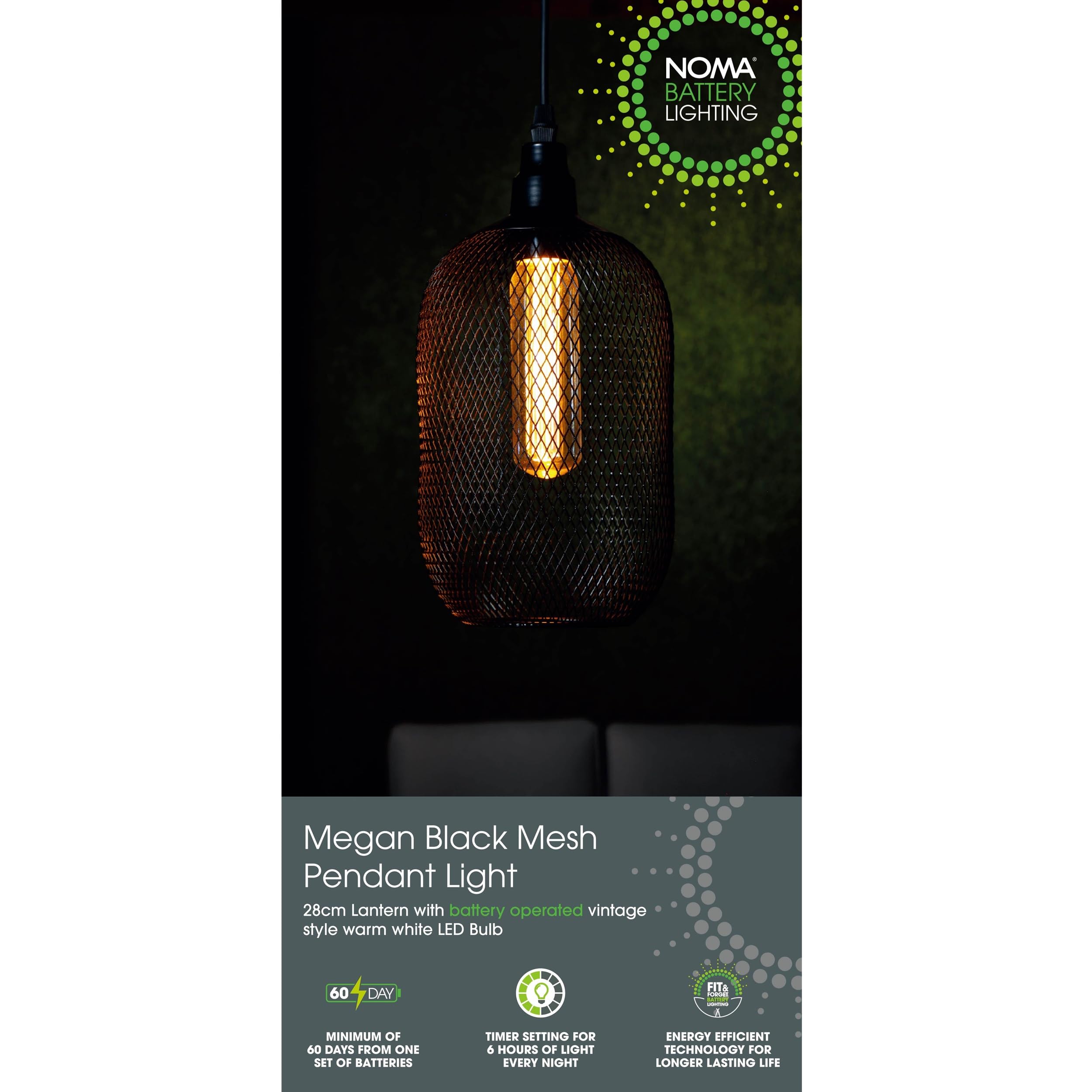 NOMA Black Mesh Megan Pendant Light, Ambient Hanging Hook (Pack of 1)