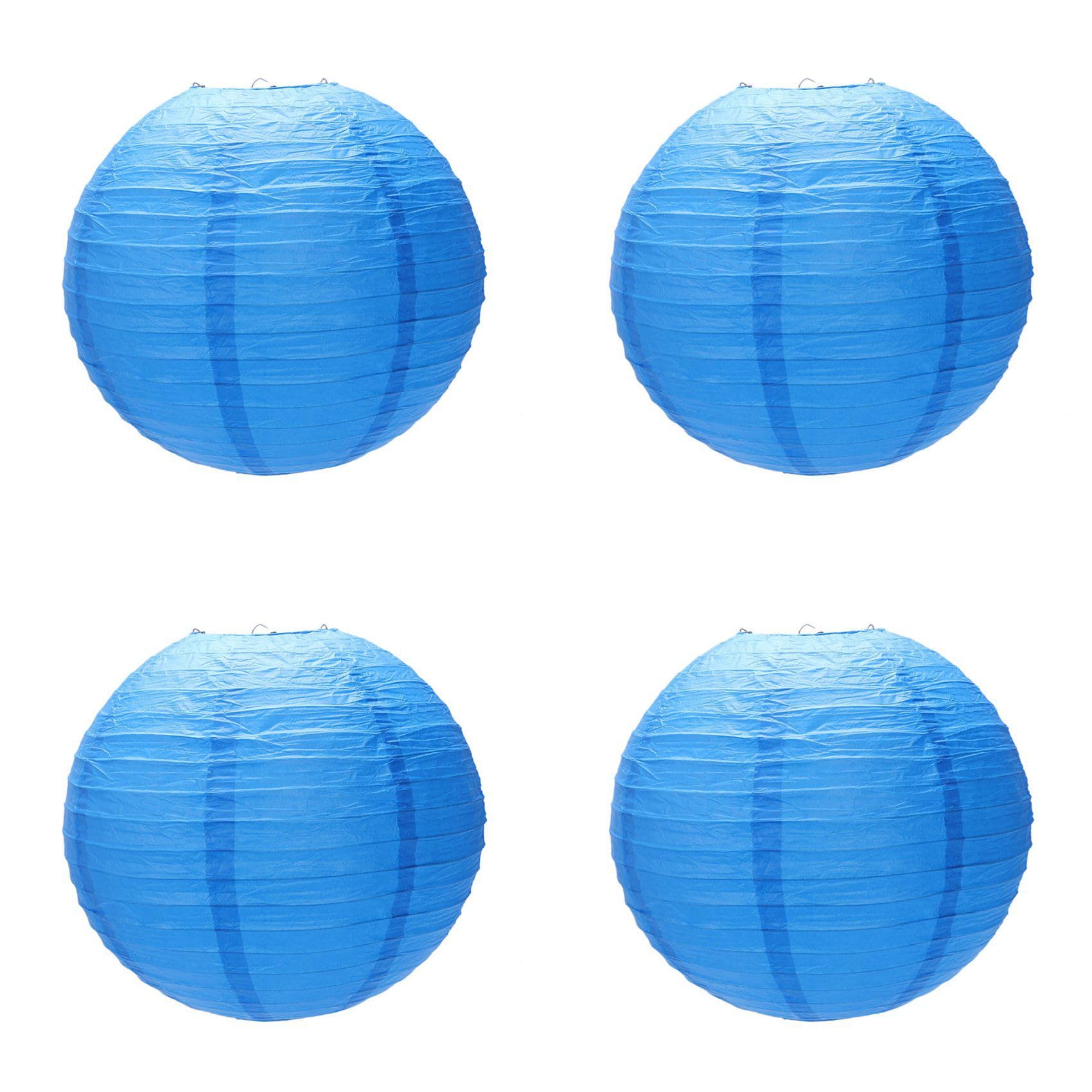 Hndhbfgrt 4 X Chinese Japanese Paper Lantern Lampshade for Party Wedding, 40cm(16 Inch) Navy Blue