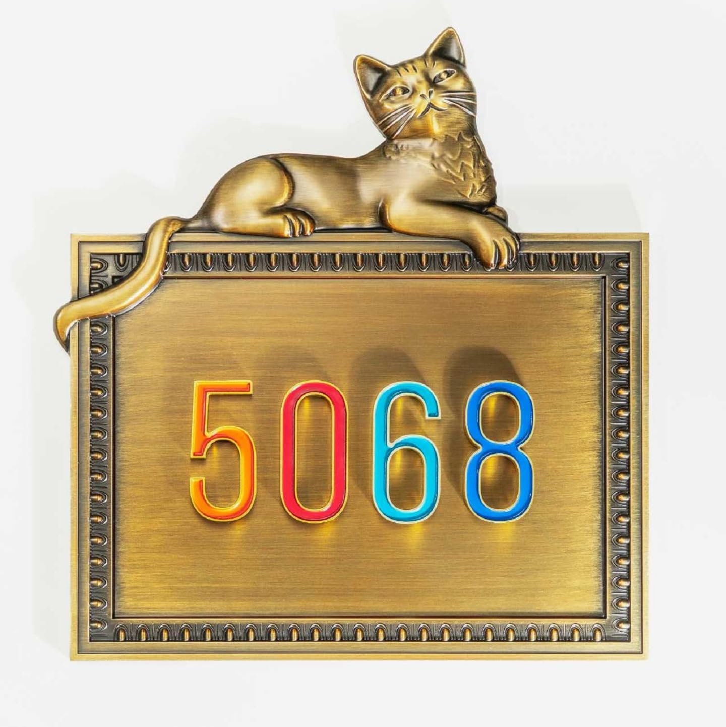 Aluminum Antique Bronze House Numbers Address Sign Customizable Door Number Plaque for Outside Wall Garden Decor