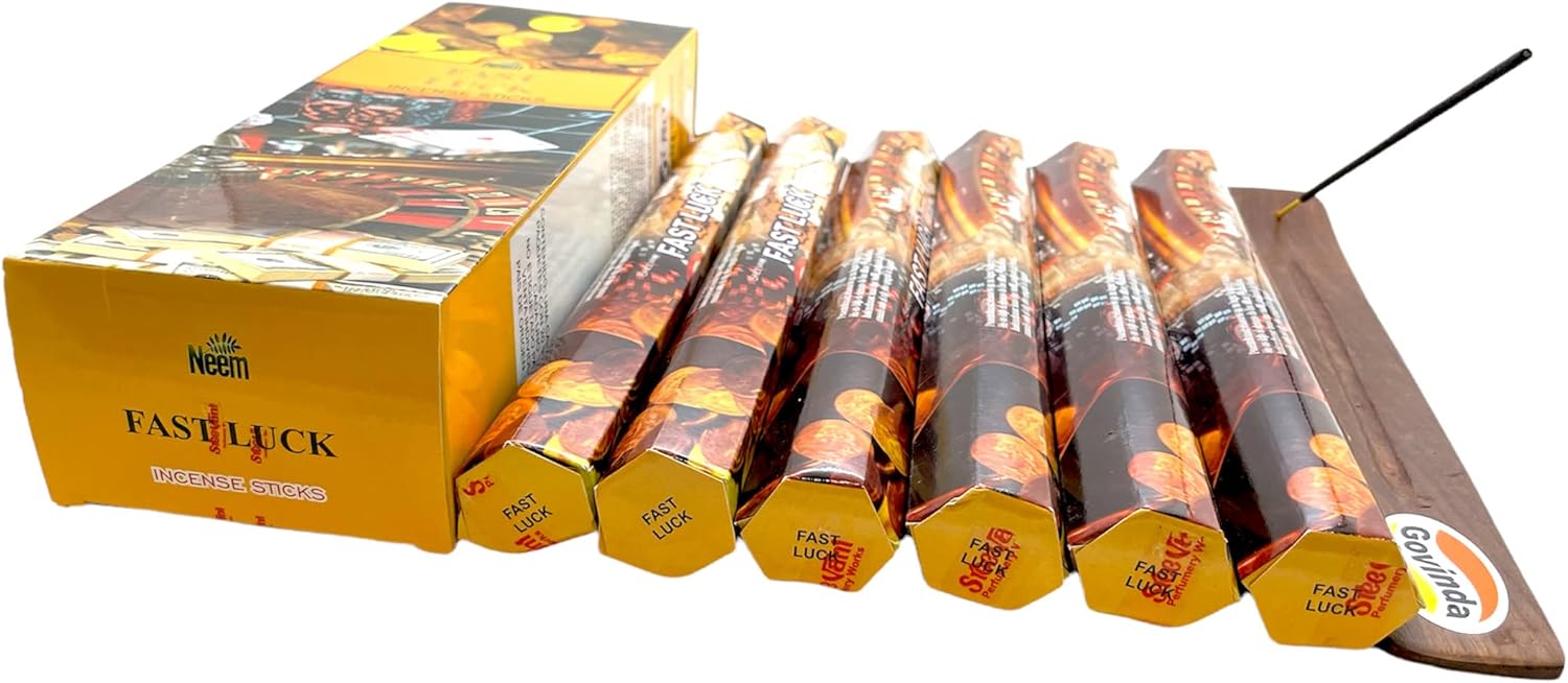 Fast Luck Incense Sticks and Incense Stick Holder Bundle