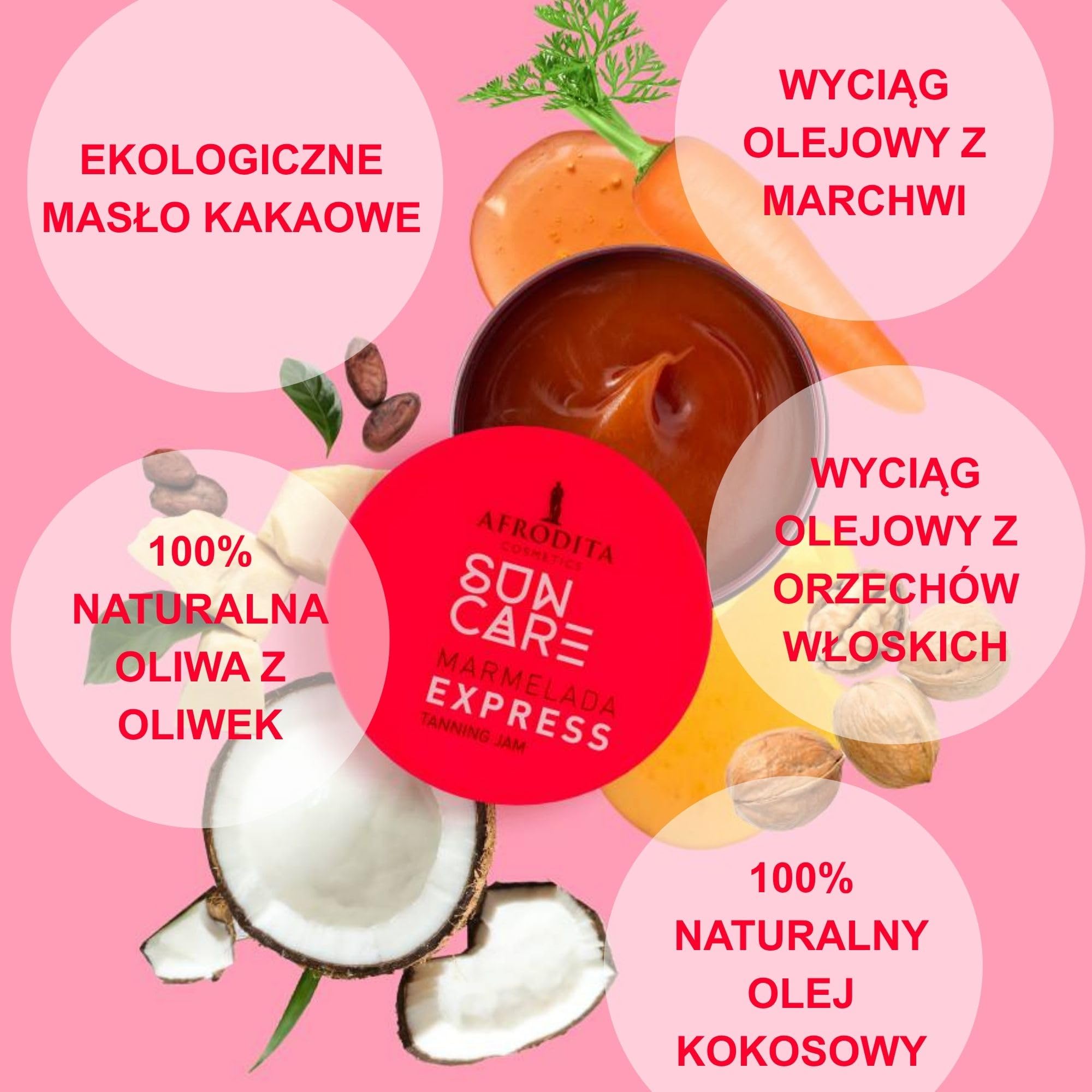 Afrodita Cosmetics Sun Care Marmelada Express przyspieszający opalanie dżem opalenizny na słońcu i solarium, szybsza naturalna opalenizna z olejkami pielęgnacyjnymi, zapach Candy Fruit 3 x 200 ml