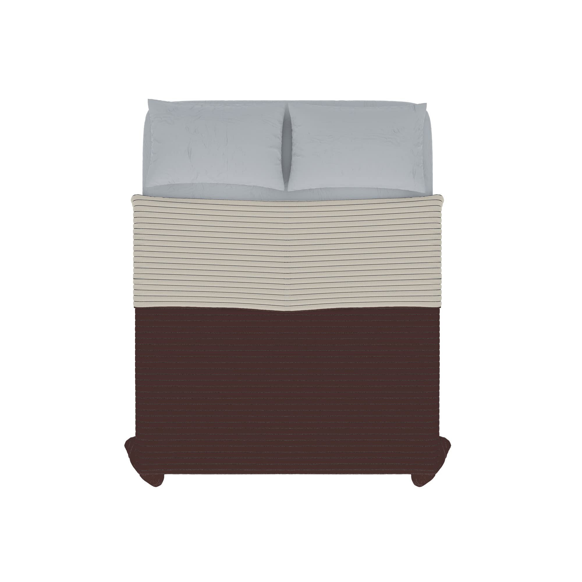 Italian Bed Linen Summer Microfibre Summer Quilt, Brown/Cream, Double 250 x 250 cm, Matrimoniale 250x250cm - Image 3