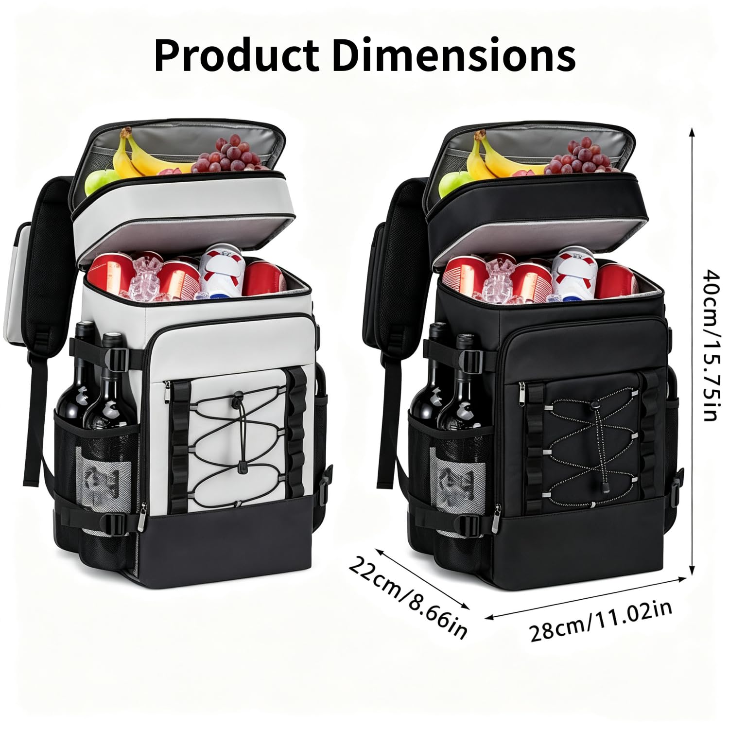 Isolierte KüHltasche 35L 33 Dosen, Isolierter KüHlrucksack – Tragbare, Auslaufsichere KüHltasche Mit Zwei FäChern FüR Strand, Reisen, Picknicks, Wandern, Grillen Und Camping