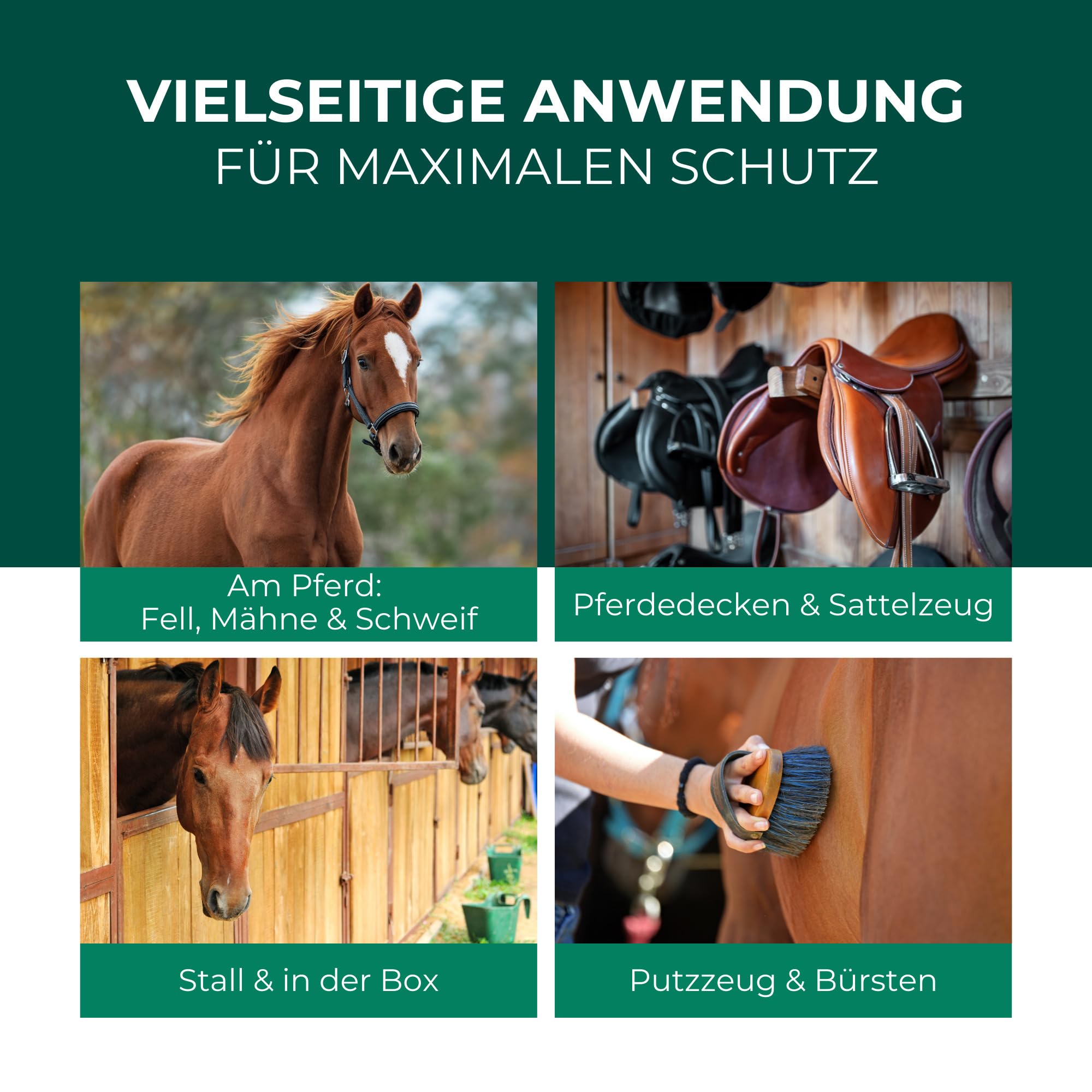 Silberkraft Milbenspray Pferde 2 L - Repellent zur Abwehr von Milben, Flöhen und Läusen - Für Fell, Mähne, Schweif & Stall - Gebrauchsfertig – mit Geraniol