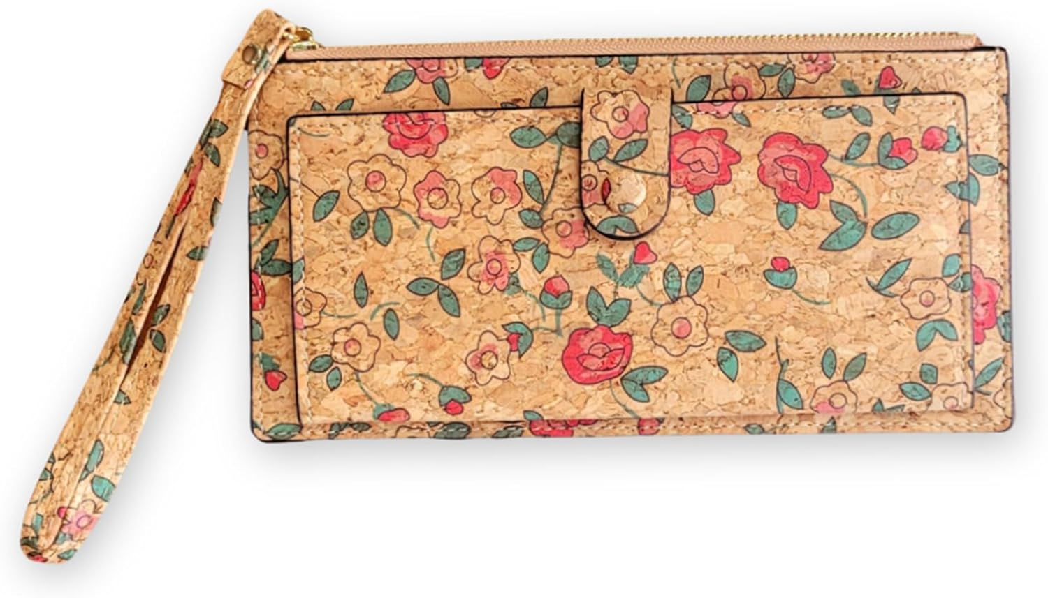 Generic Slim Cork Wallet for Women with RFID protection, Vegan wallet purse Eco Friendly gift, Phone wallet (Natural Cork)