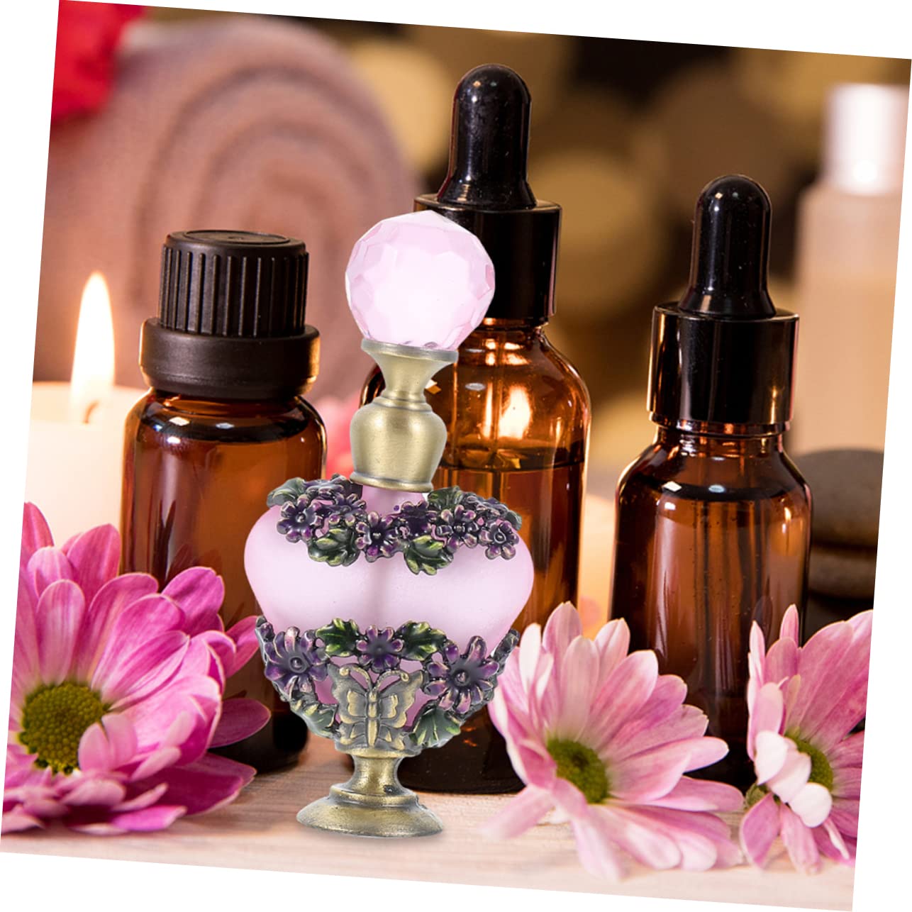 FOMIYES Set 2 Pezzi Bottiglie di Profumo in Vetro da 5ml Tappo in Metallo per Conservazione Profumo e Uso Domestico, Design Unico e Brillante per Viaggio e Casa