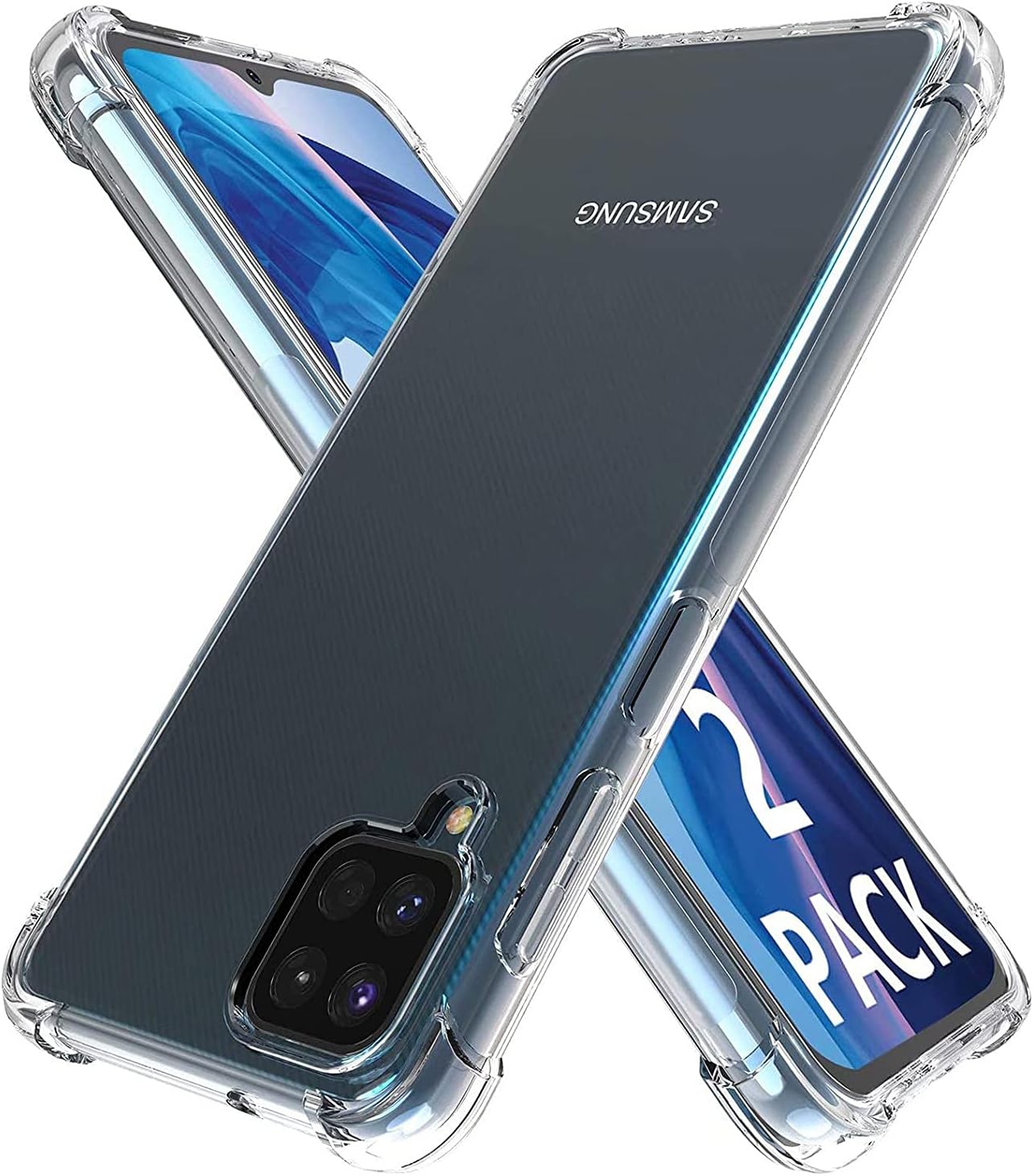 Hamnor Compatible with Samsung Galaxy A12 Case, A12 Phone Case, Flexible Thin Cover, Shockproof Bumper, Ultra Slim Fit Soft TPU Rubber Clear Phone Case Protective Cover for Samsung Galaxy A12 (Clear)