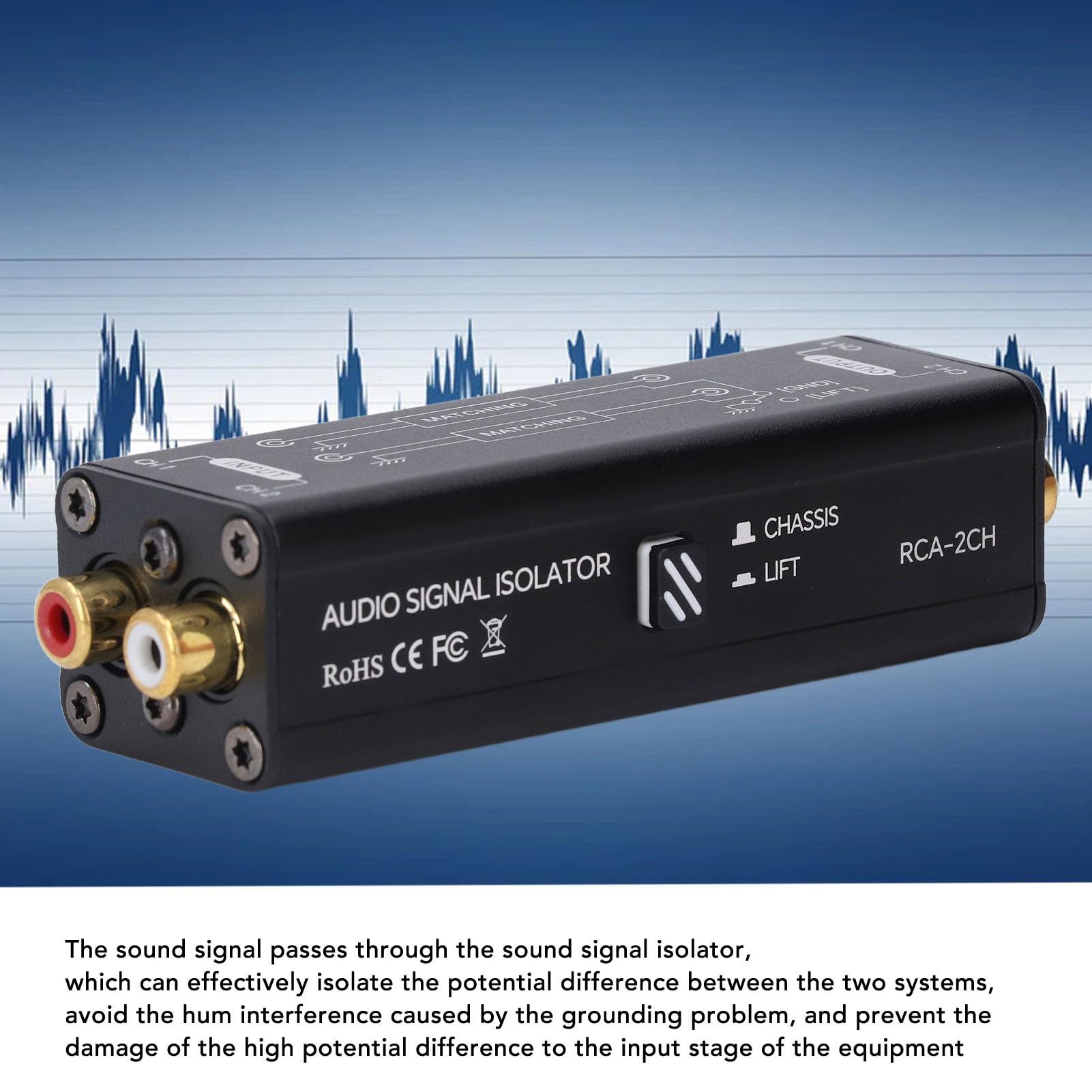 Isolatore Loop di Terra 2, Eliminatore Ronzio per Microfoni, Componenti di Qualità per Radio e Mixer