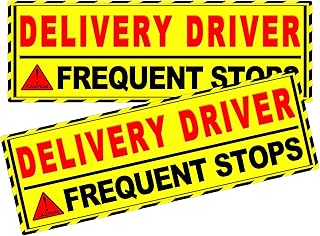 Delivery Driver Car Magnet Signs, Delivery Vehicle Magnetic Car Sign, Reflective Delivery Driver Magnet for Car Frequent Stops (Red - 2 Pack)