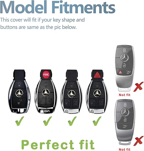 Miniatura 2 de Funda para llavero Mercedes Benz C E M S CLS CLK GLK GLC G Class, carcasa de llave de moda con llavero de oro de diamante, Azul