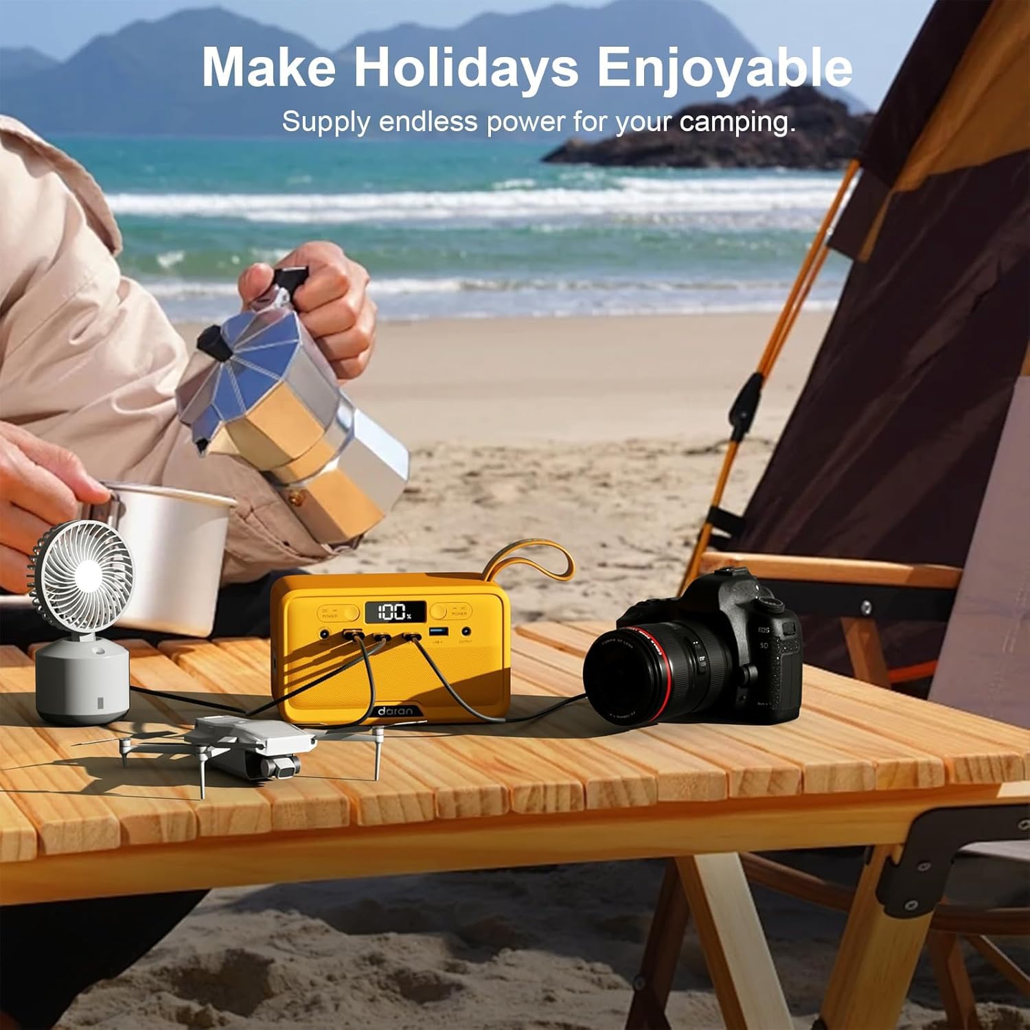 Station d'alimentation portable 89,6 Wh LiFePO4 Batterie 100 W (200 W de puissance), chargeur portable, petit générateur avec prises CA et charge rapide PD pour la maison/ordinateur portable/camping