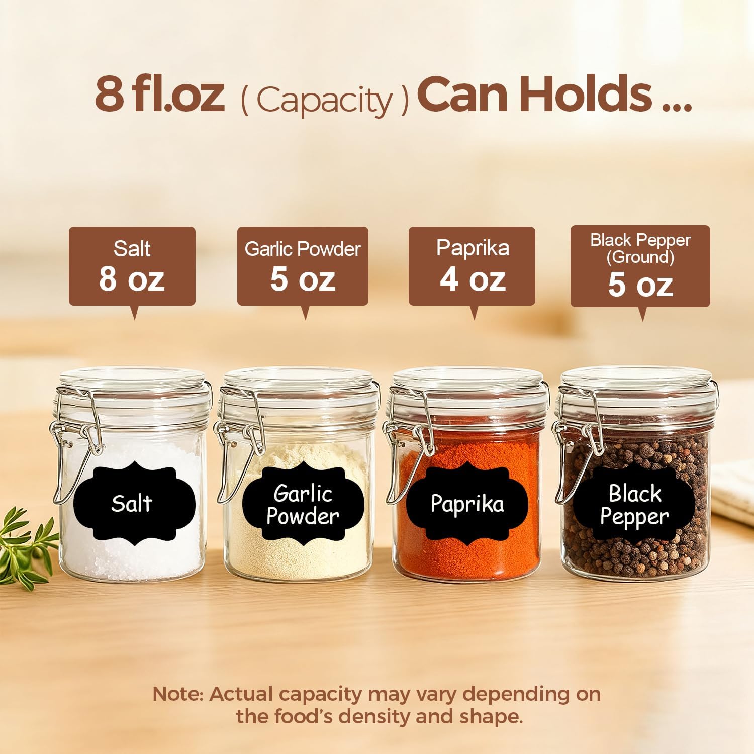 ComSaf 8oz Small Airtight Glass Jars Set of 12 with Lid Food Storage Jar Round, Mini Storage Container with Clear Preserving Seal Wire Clip Fastening for Kitchen Canning, Jam, Spice, Honey, Mason Jars - Image 3