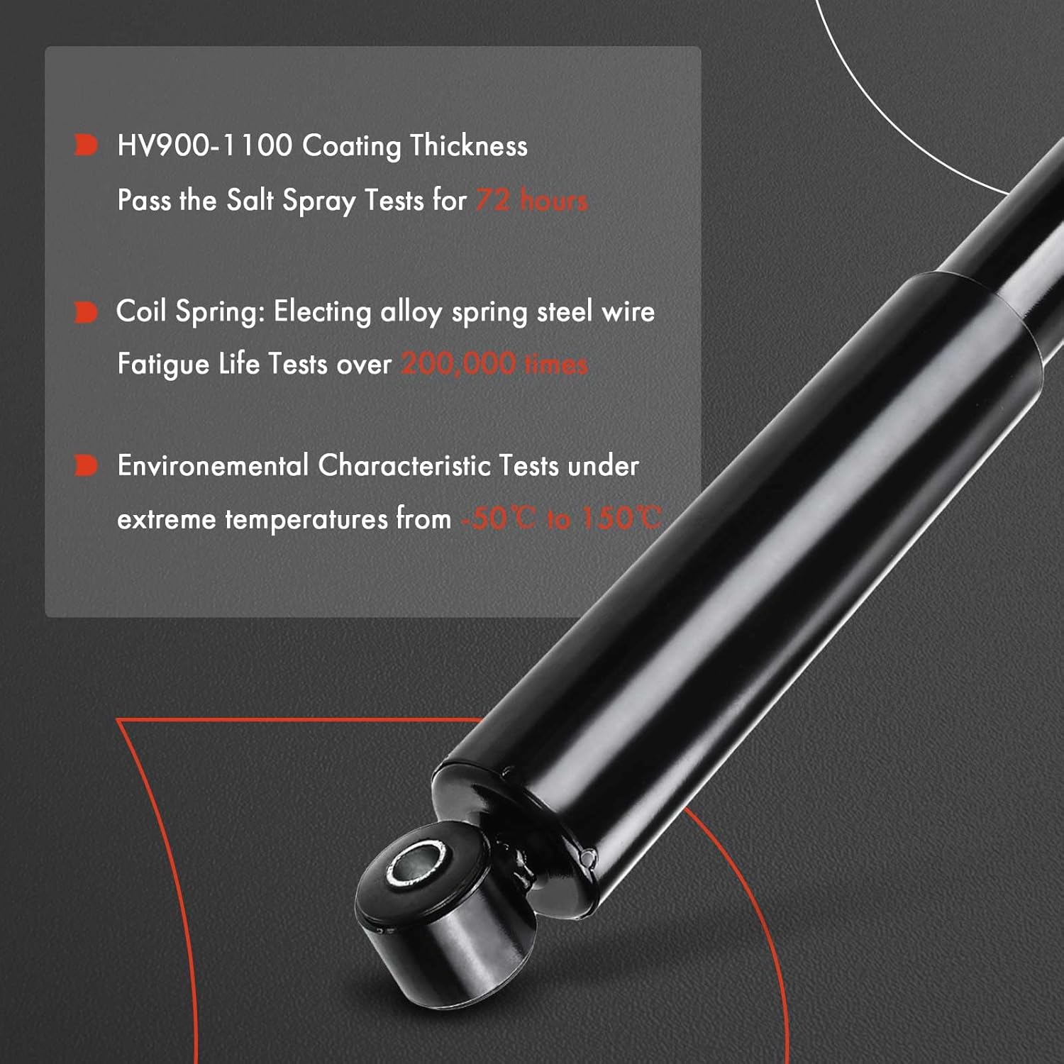 A-Premium Rear Shocks Compatible with Chevrolet Silverado 1500 2007-2018 & GMC Sierra 1500 2007-2018 Limited 2019-2x Replacement Suspension Shock Absorber Strut