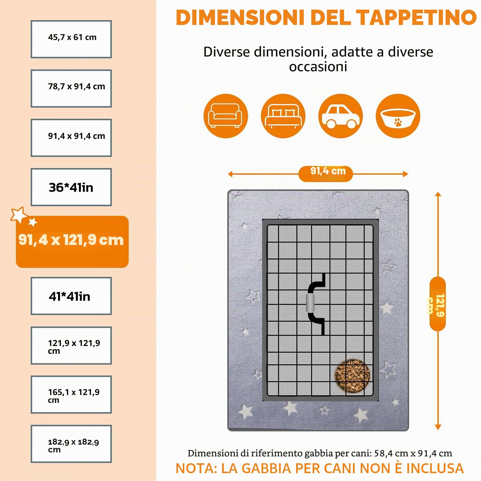 PICK FOR LIFE Tappetino lavabile per cani e animali domestici, per cani anziani o incontinenti, 90 x 122 cm
