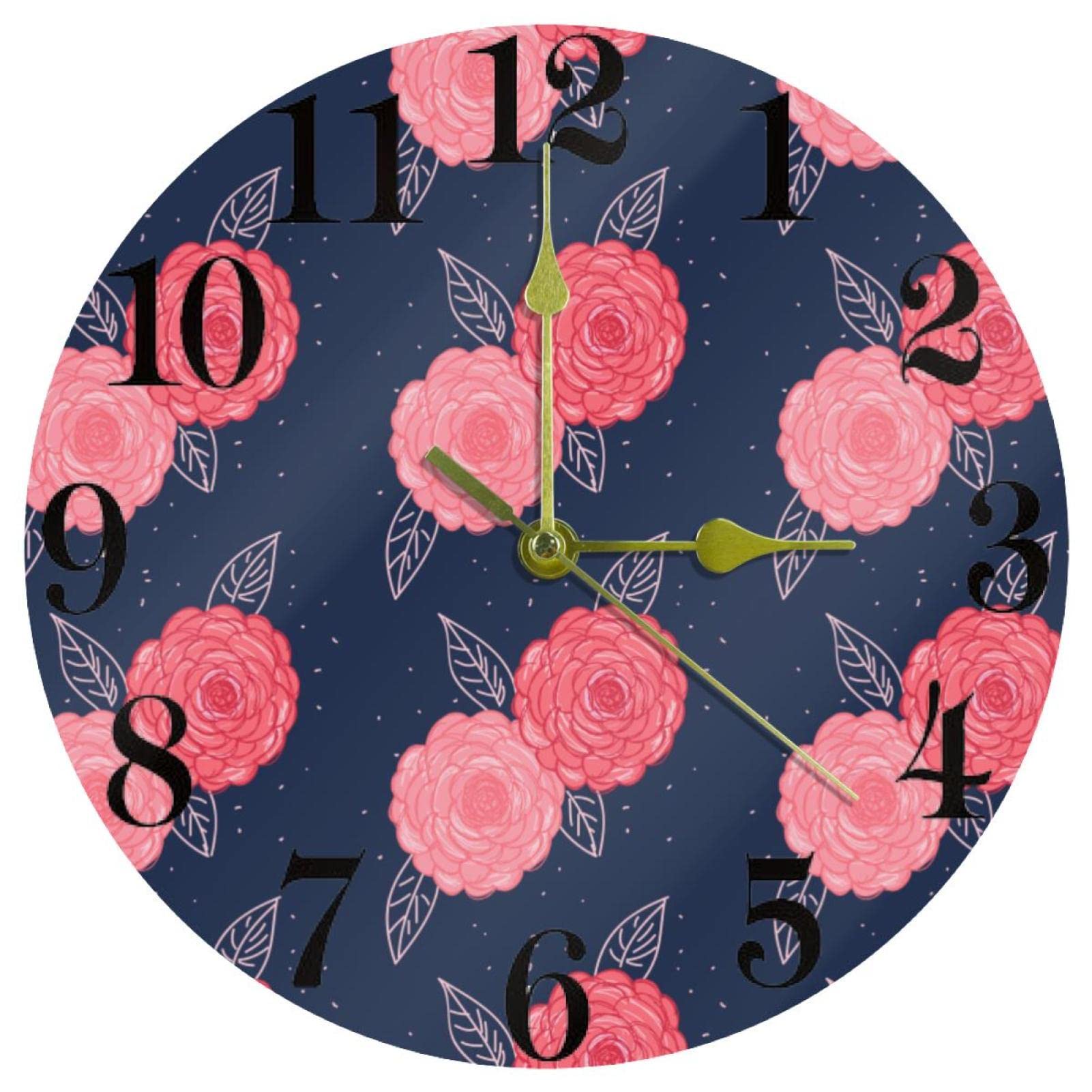 Horloge murale à quartz silencieuse sans tic-tac ronde de 25,4 cm pour cuisine et bureau