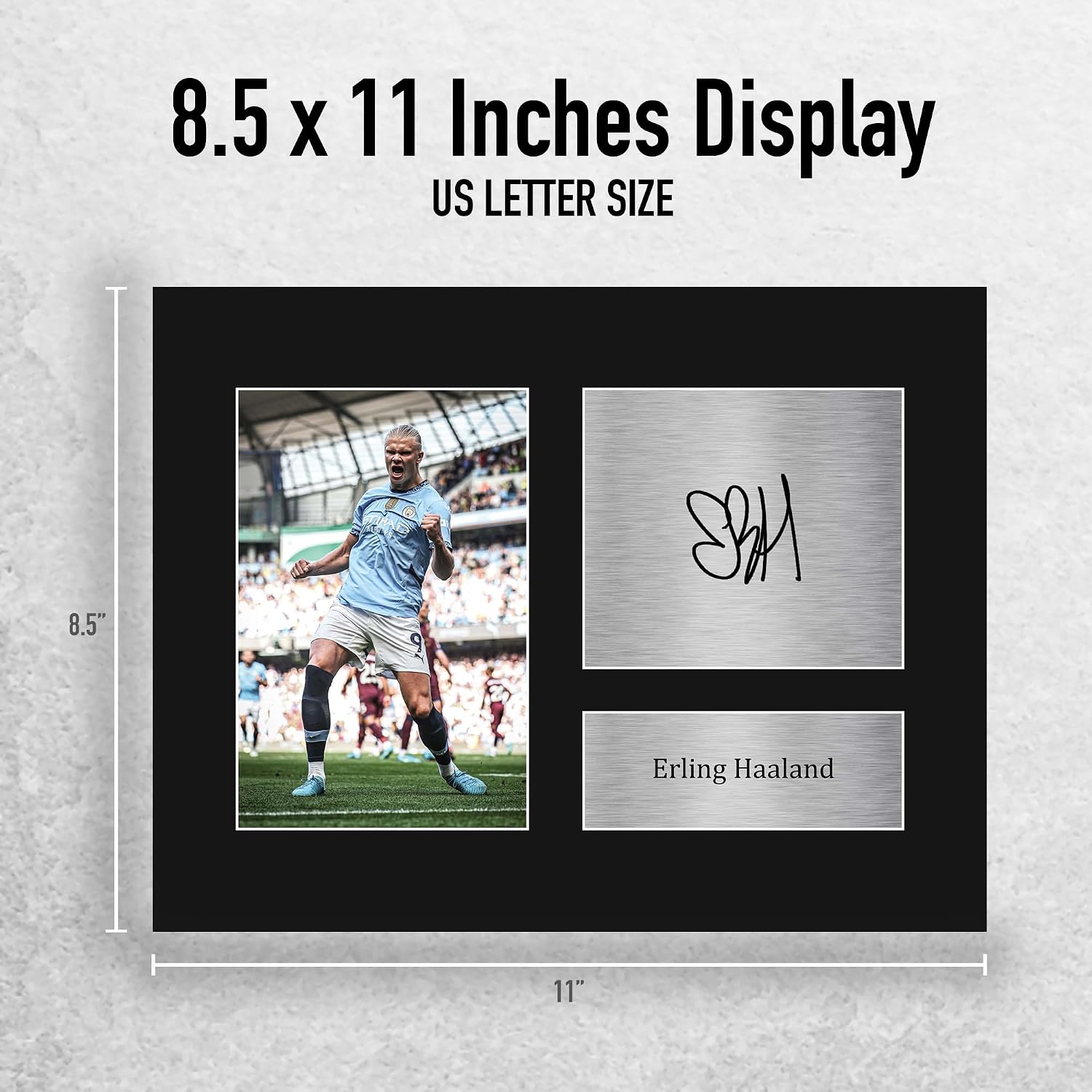 HWC Trading Erling Haaland Manchester City Gifts Printed Signed Autograph Picture for Soccer Fans and Supporters - US Letter (ID-007786)