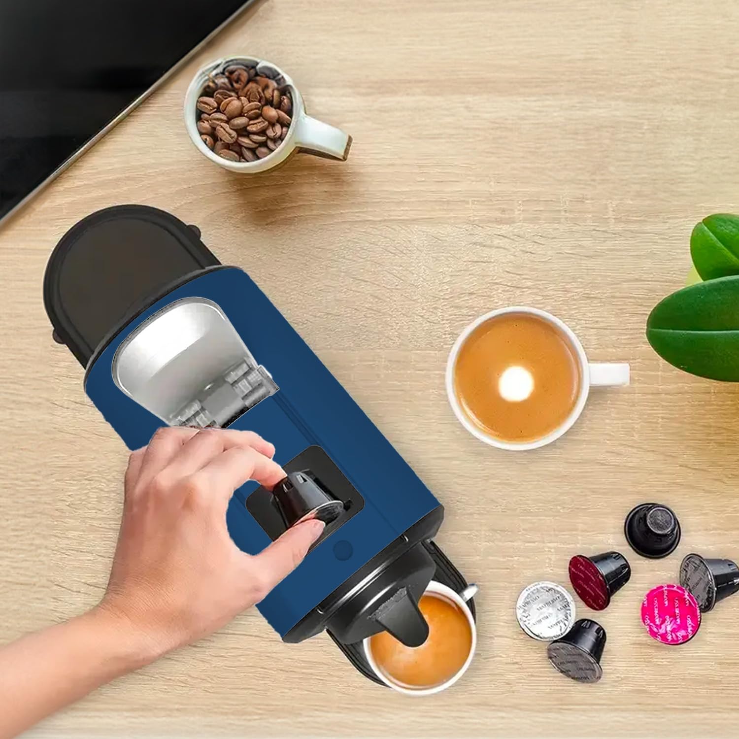 Avilia Macchina Caffè per Capsule 1400W, Pressione 19 Bar, Capacità 700ML, Funzione Spegnimento Automatico, Scaldatazze Integrato