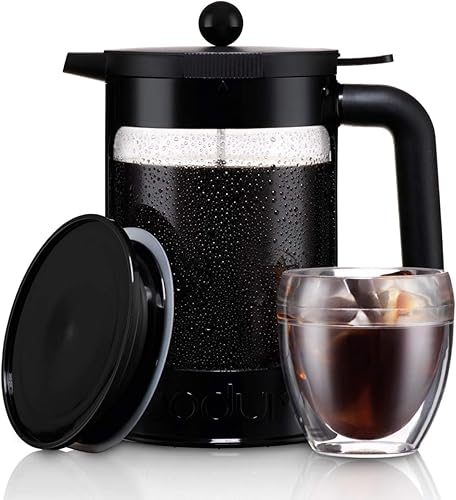 Vista 7 de Bodum Cafetera fría de 51 onzas, color negro, fabricada en Portugal