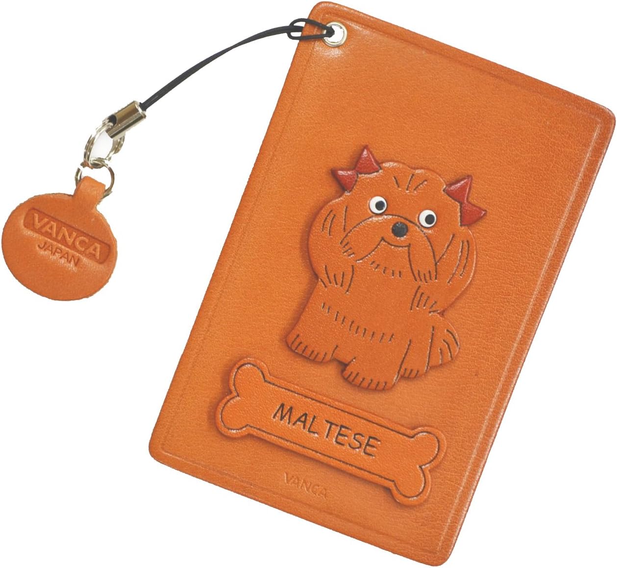 Maltese Leather Dog Pass/ID/Credit/Card Holder/CaseVANCA Handmade in Japan