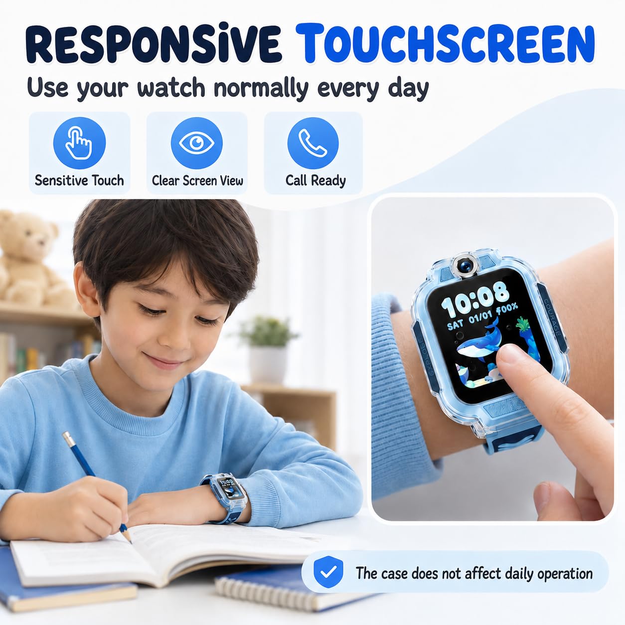 Etui kompatybilne z telefonem Imoo Watch Phone Z3, ultracienkie, miękkie, powlekane TPU, etui ochronne, akcesoria do telefonu Imoo Watch Phone Z3, 2 sztuki, przezroczyste