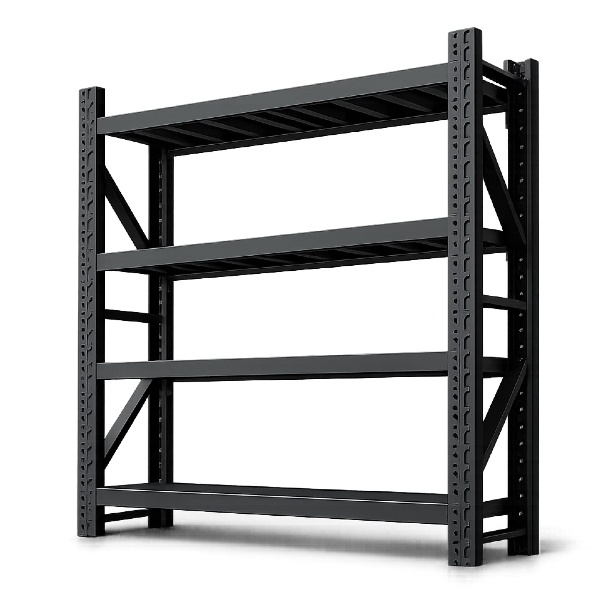 Schwerlastregal – 800 kg Gesamttraglast, 200 kg pro Boden, stabiles Metallregal, 4 Böden, Garagenregal, Kellerregal, Lagerregal, Steckregal, 60 cm Tief (DUNKELGRAU, 200 x 60 x 200 cm)