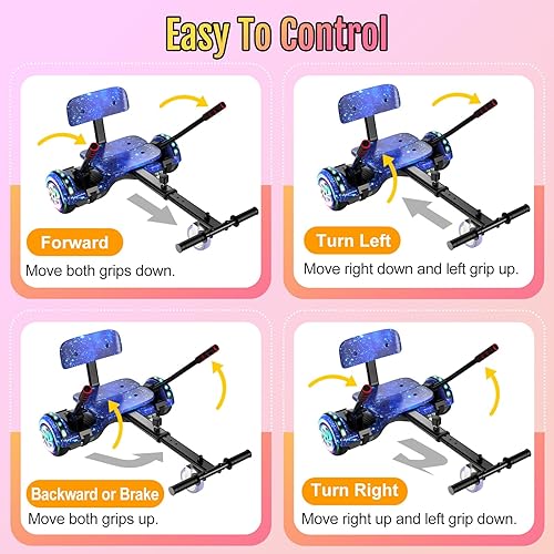 Miniatura 2 de Scooter Seat Attachment, Scooter with Go Kart for Kids Boys Girls Adults, LED Lights, Bluetooth(Include Go-Kart)