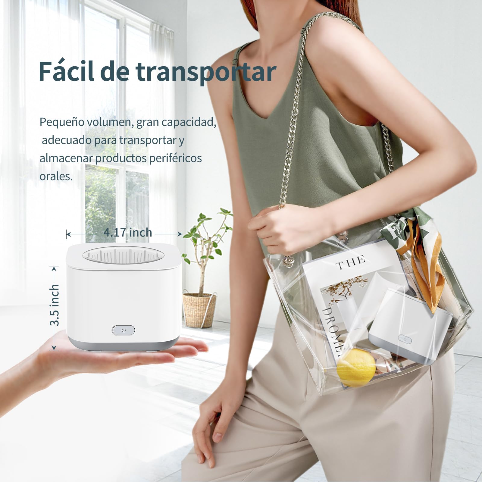 Limpiador Ultrasonidos Dental Limpieza, 43KHz Dental Pod Ultrasonic, Para Dentaduras Postizas, Alineadores, Retenedores, Cabezas de Cepillos de Dientes, Limpiador Ultrasónico Eficiente de 360°, 200ml