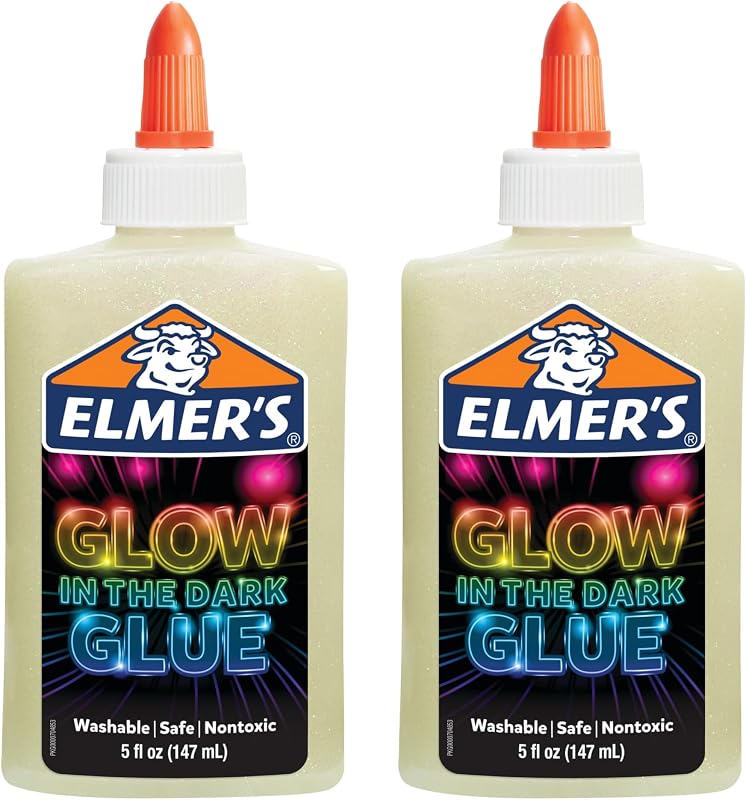 Elmer's Glow in the Dark Liquid Glue, Natural, 10 oz Total, Washable Craft Glue for Slime Making, Art Projects and School Crafts