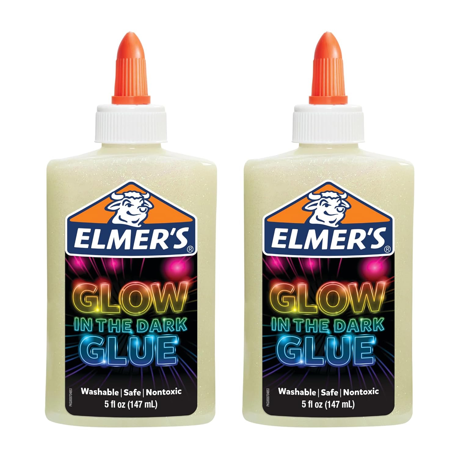 Elmer's Glow in the Dark Liquid Glue, Natural, 10 oz Total, Washable Craft Glue for Slime Making, Art Projects and School Crafts