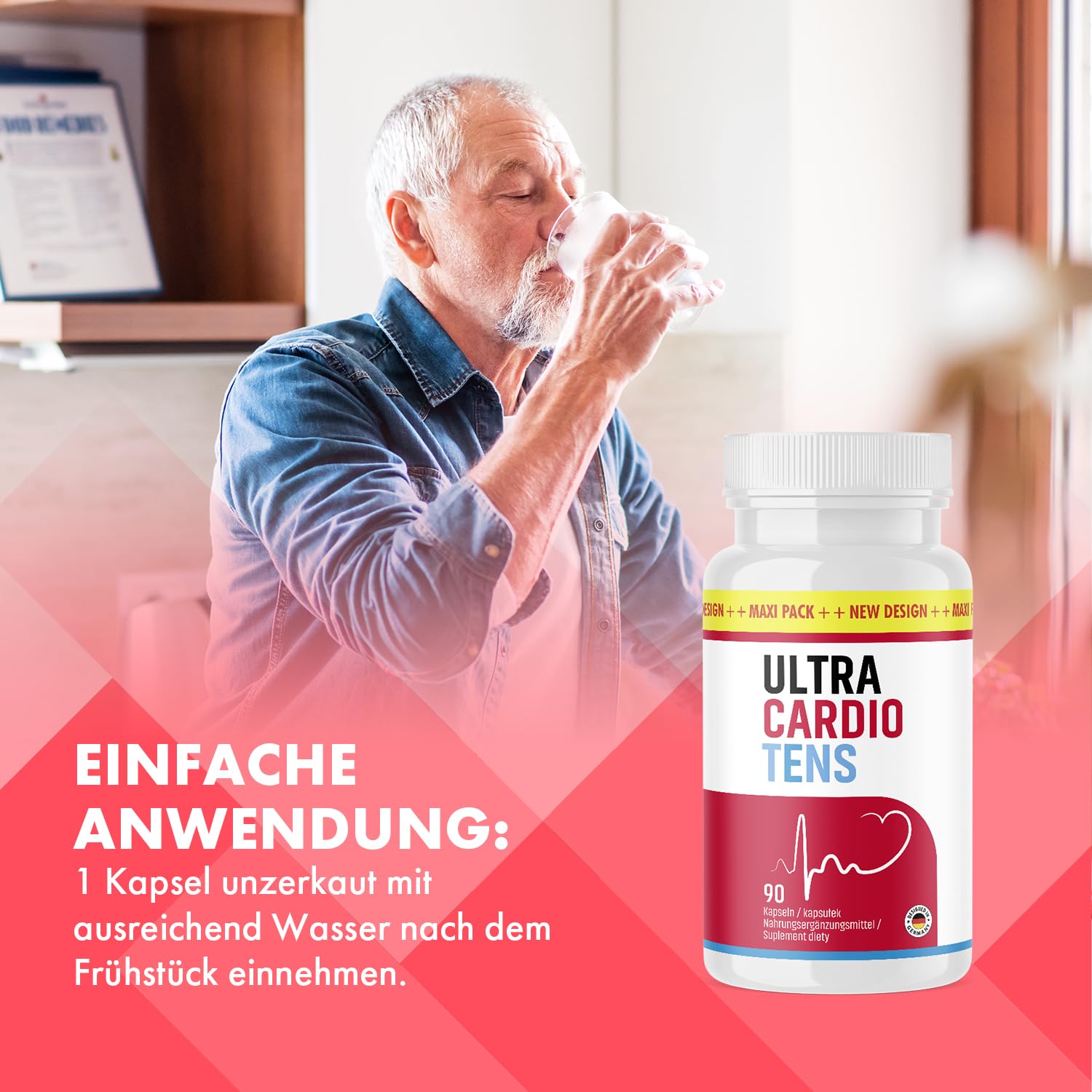 Ultra Cardio Tens X | Qualität aus Deutschland | für Mann und Frau | 1x60 Kapseln