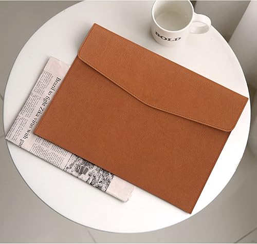 Miniatura 6 de FYY Carpeta de archivos, piel sintética, tamaño A4, organizador de archivos, funda para tablet con cierre magnético a presión para el hogar,