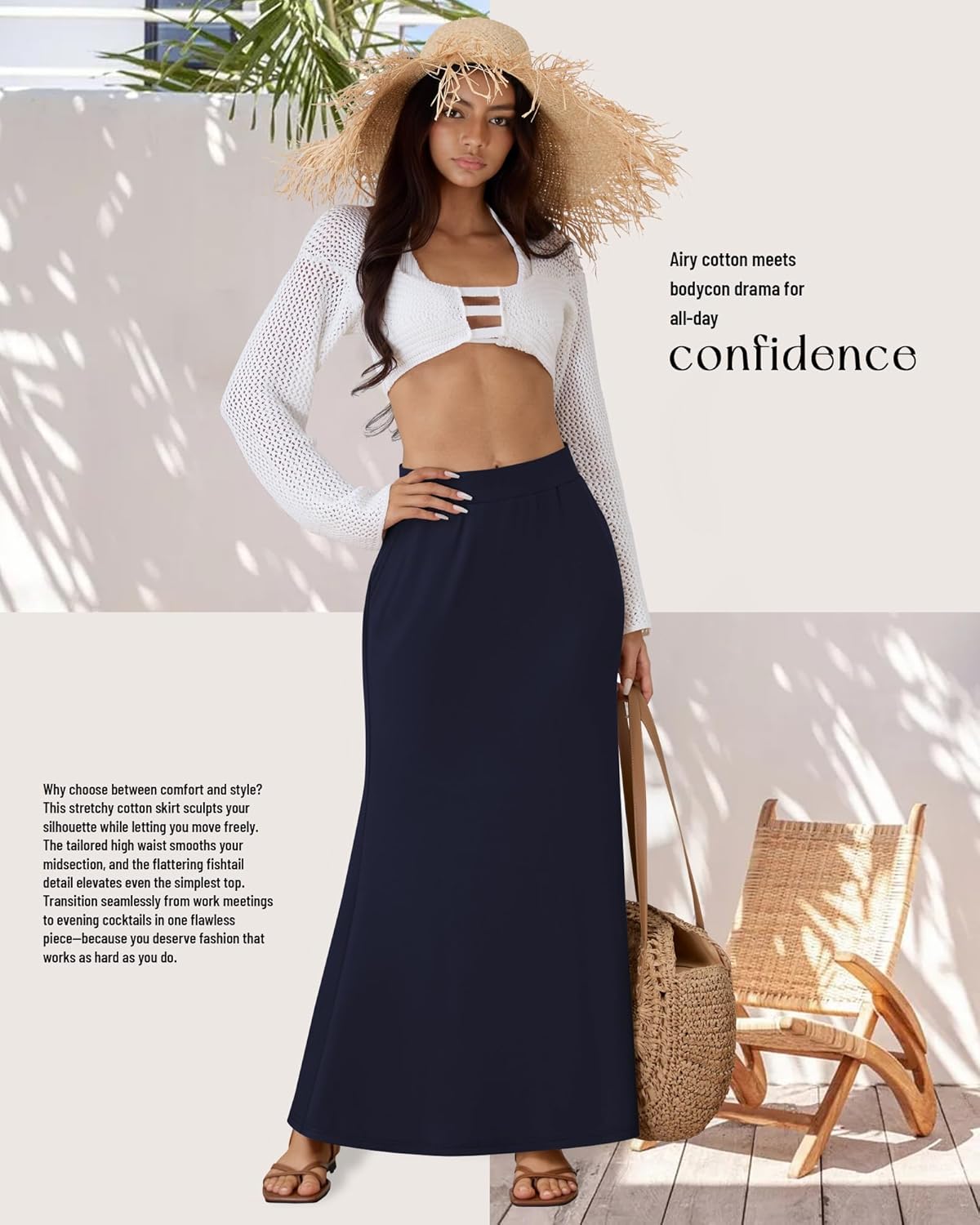 Riyiper 3 Pack Women's Maxi Skirts with Pockets Flowy Elastic High Waist Ankle Length Long Comfy Casual Dress Fall - Image 2