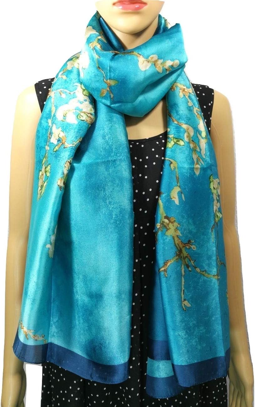 Shanlin Silk Feel Long Floral Satin Scarves for Women in Gift Box - Image 2