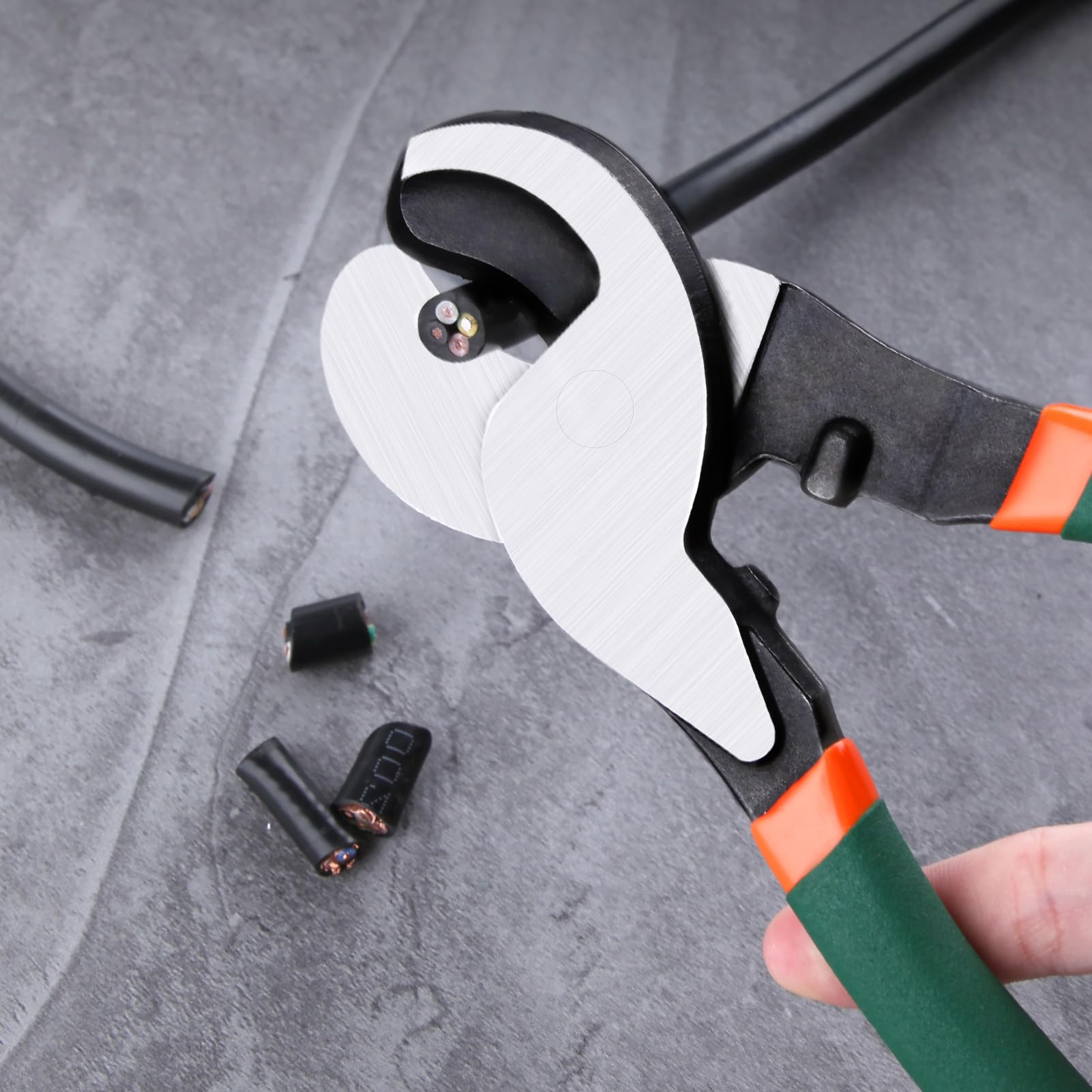 INJOYTEC Pince coupante de câble à haut effet de levier - Ciseaux de coupe robustes pour câbles de communication en aluminium et cuivre
