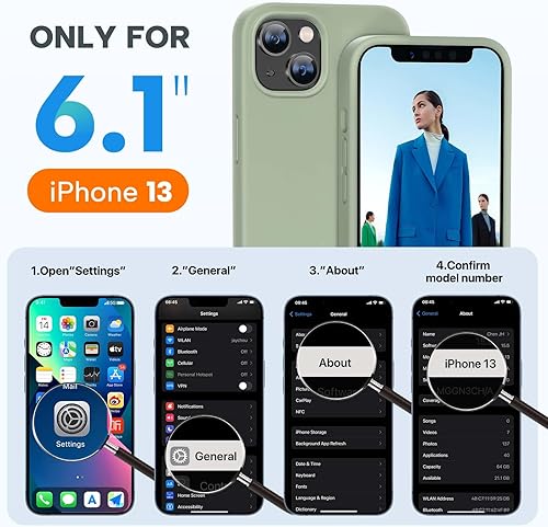 Miniatura 225 de Miracase - Funda diseñada para iPhone 11 con protector de pantalla, funda de goma de silicona líquida, protección total contra caídas y a prueba