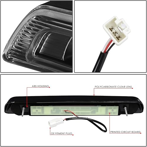 Miniatura 5 de DNA MOTORING 3BL-TTU07-3D-LED-BK Carcasa negra 3D LED de montaje alto 3 tercera luz de freno compatible con Tundra 07-21