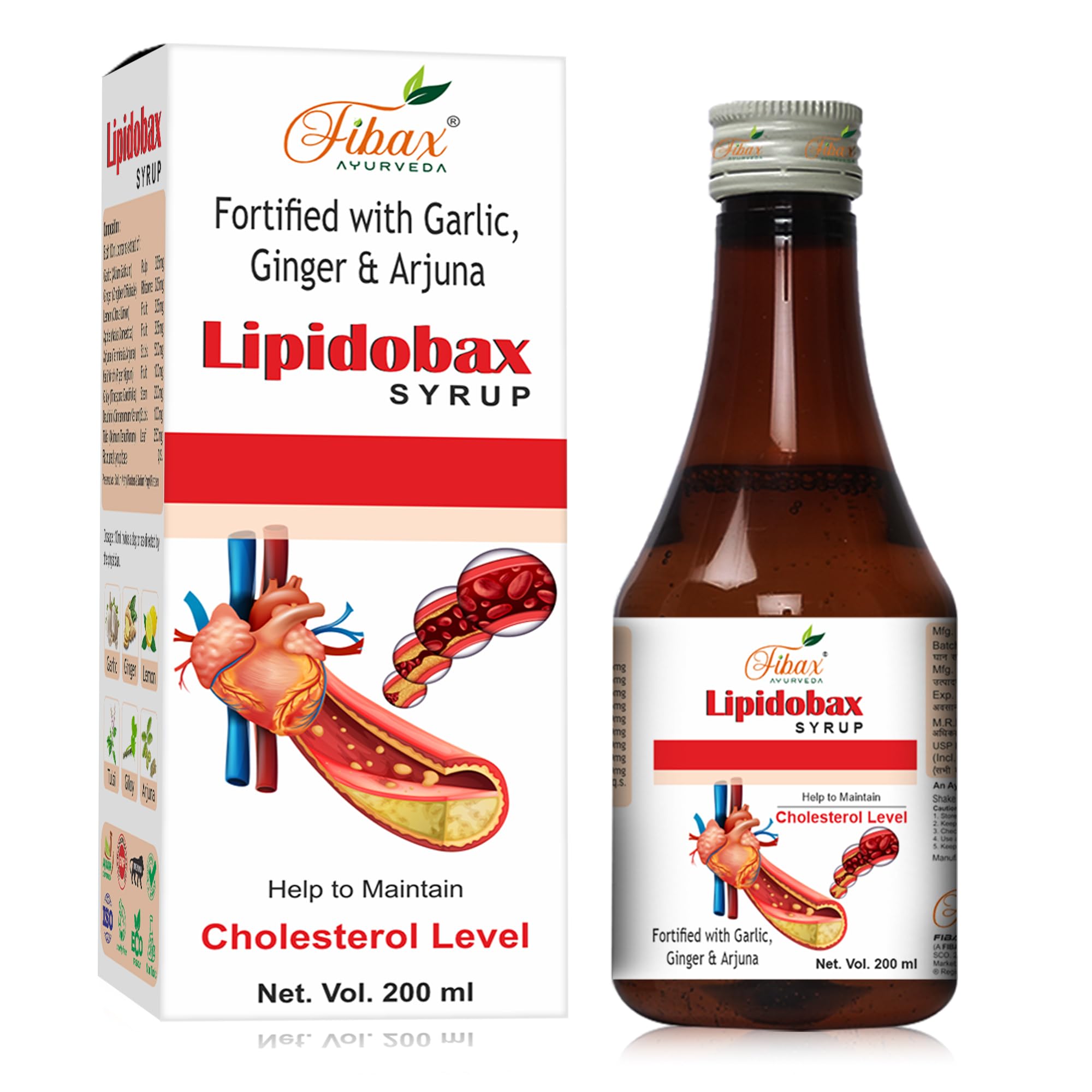 Lipidobax Cholesterol Control & Heart Health Syrup - 200 ml | Contains Honey with Apple Cider Ginger Garlic, Arjuna, For Good Health-image-9