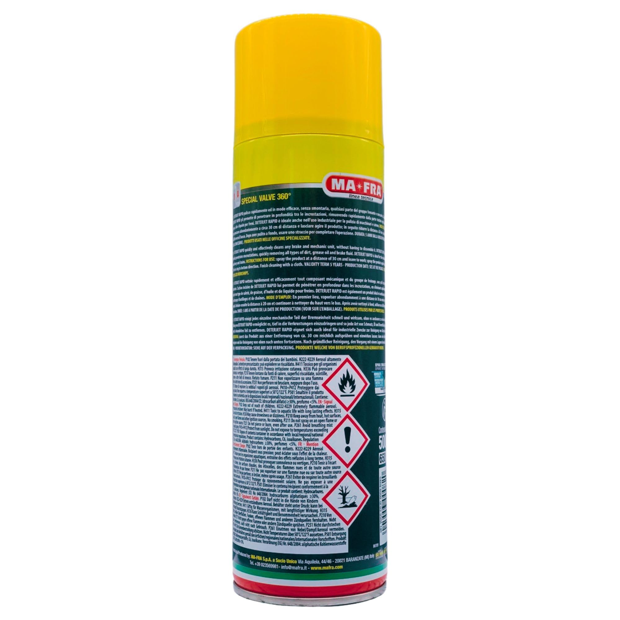 FEI FAN Sgrassante Multiuso DETERJET Rapid per Parti Meccaniche e Dischi Freno. Ideale Anche Nell'Uso Industriale per La Pulizia di Macchinari e Catene 500ml (6 Spray)