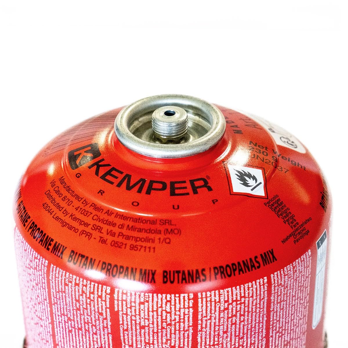 KEMPER Cartouche de gaz 230g Propane/Butane 7/16" Réchaud camping Résistant basses températures EN417