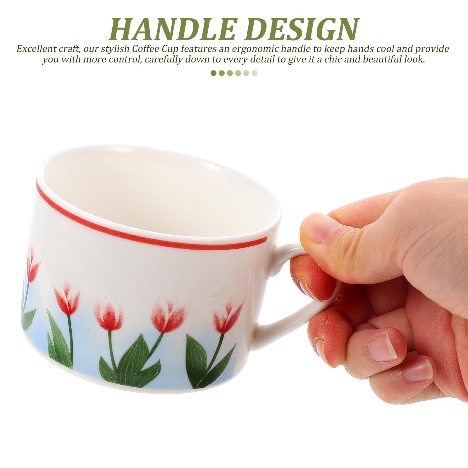 Genérico Juego de 2 Tazas de Café Vintage de Cerámica con Platillo | Agarre Cómodo y Asa Ergonómica, Superficie Lisa, Capacidad Adecuada para Uso Diario y Fiestas