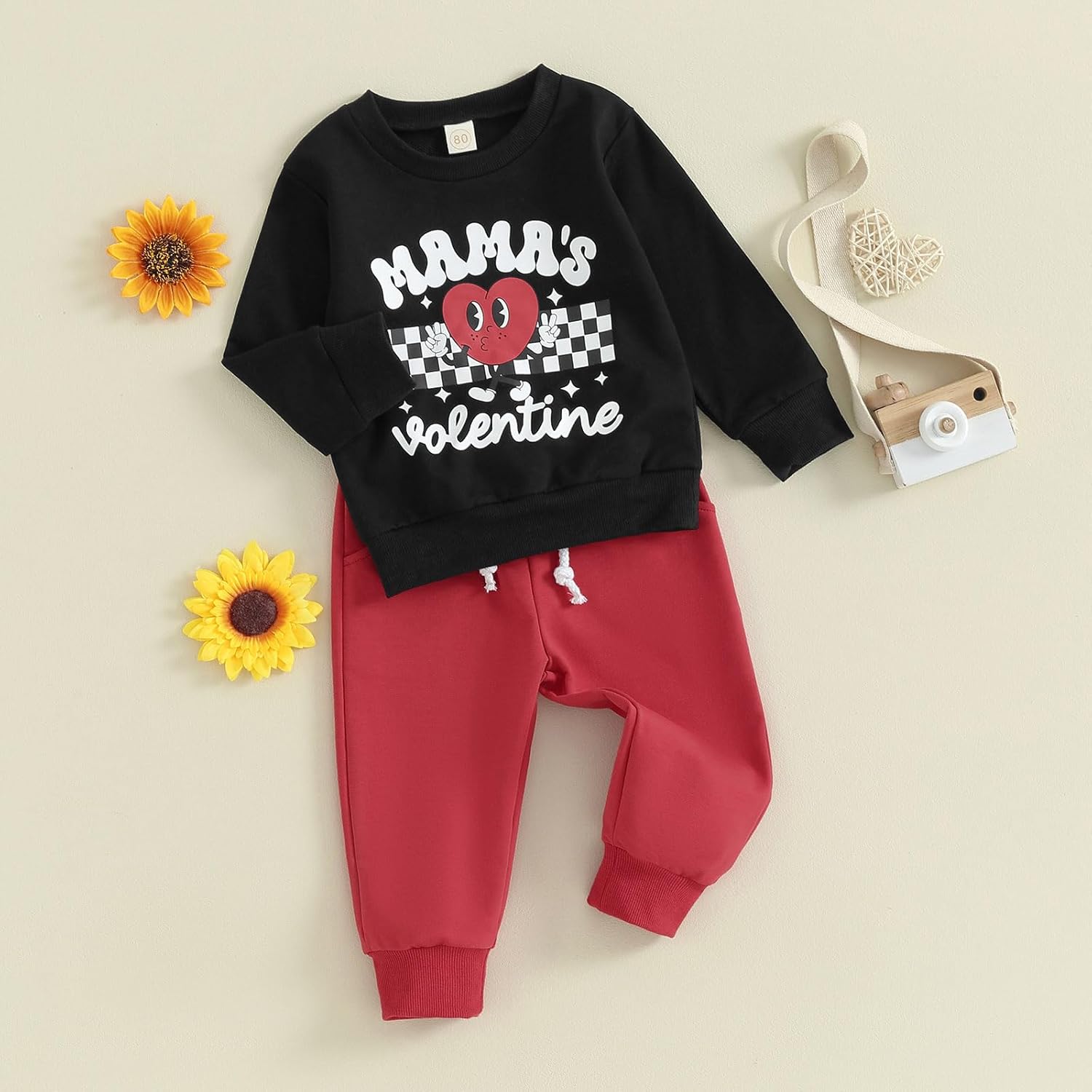 Thorn Tree Valentines Toddler Boys Girls Clothes Letter Printed Sweatshirt Long Pants Spring Winter Unisex Baby Outfits - Image 9