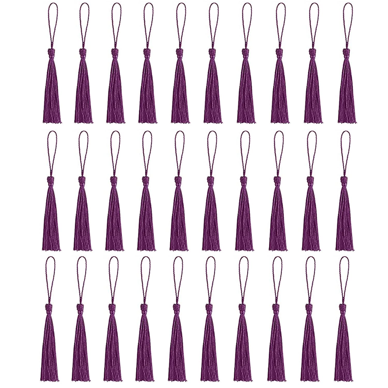 Amdonalo Heavypurple 30 Pcs Bookmark Tassels, Mini Tassels Silky Tassels For Bookmarks Handmade Bookmark Tassels For Resin Diy Craft Supplies And Home Decor (Heavypurple)
