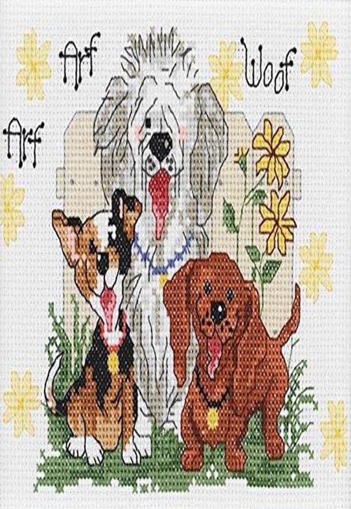 Janlynn 38-0204-Piece Suzy's Zoo Dogs of Duckport Mini Counted Cross Stitch Kit, 7 by 5-Inch